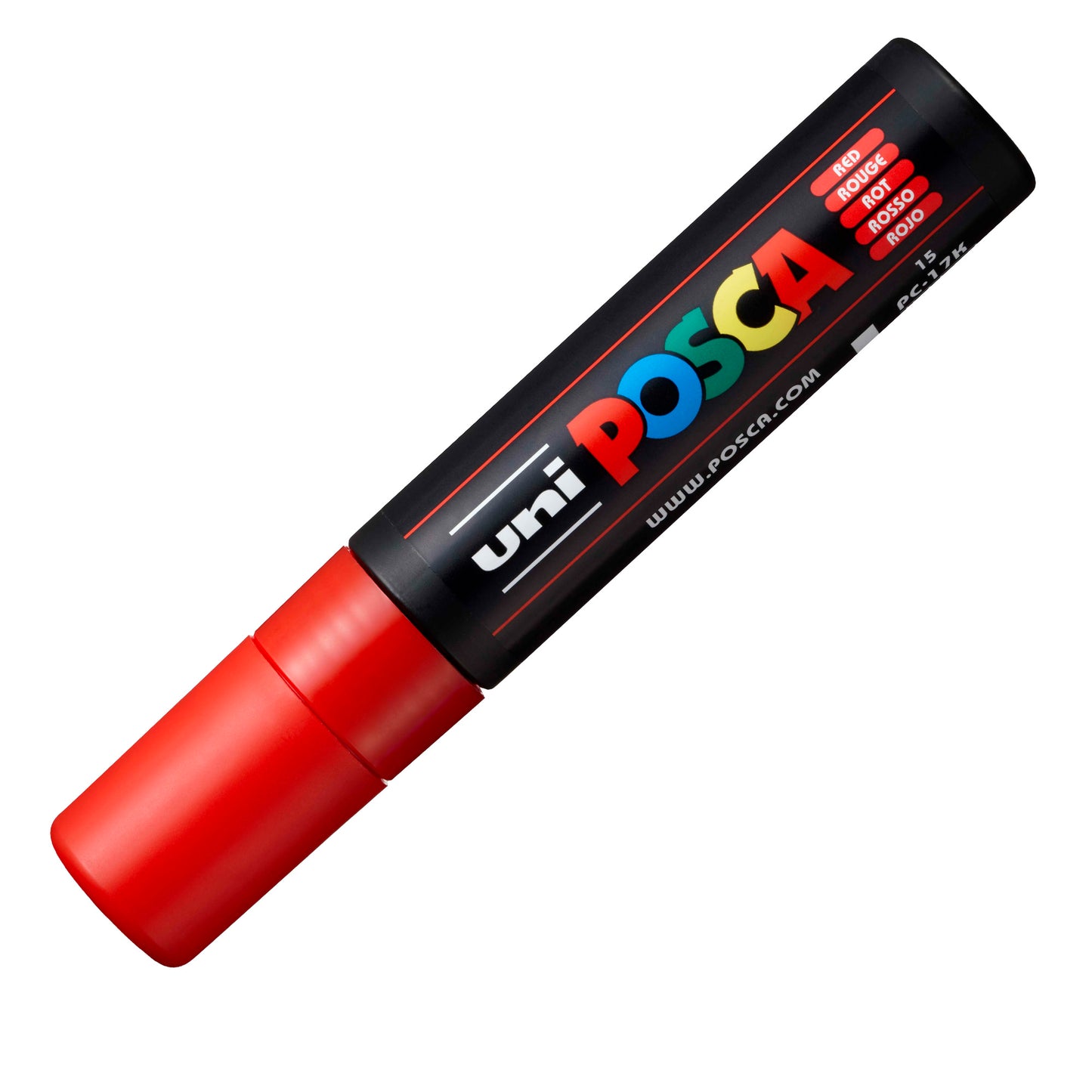 Marcatore a base d'acqua Uni Posca PC17K - punta extra large a scalpello 15,0mm  - rosso - Uni Mitsubishi