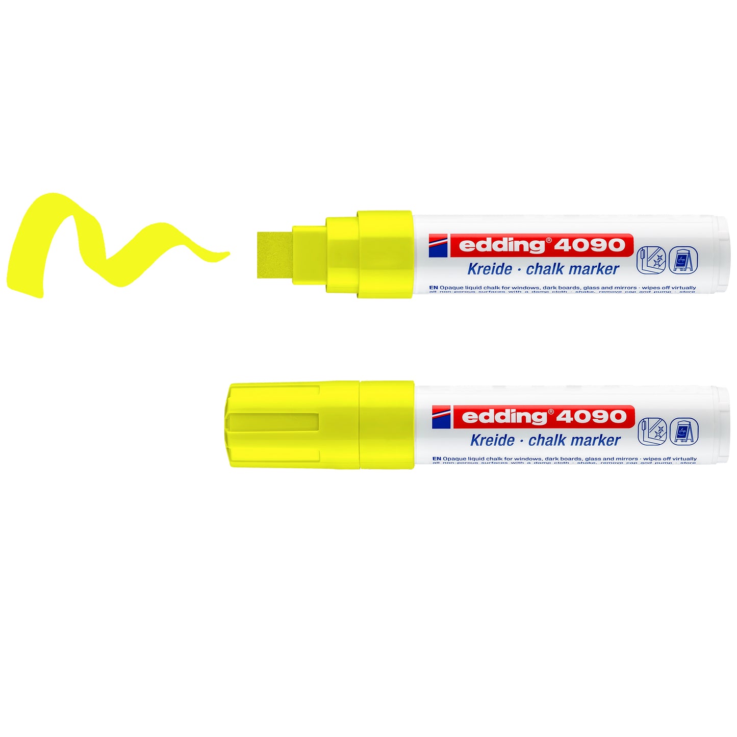 Marcatore a gesso liquido 4090 - punta scalpello - da 4 a 15mm - colori assortiti - Edding - astuccio 5 pezzi