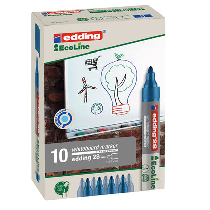 Marcatore per lavagne bianche 28 EcoLine - punta conica - da 1,5 a 3 mm - blu - Edding