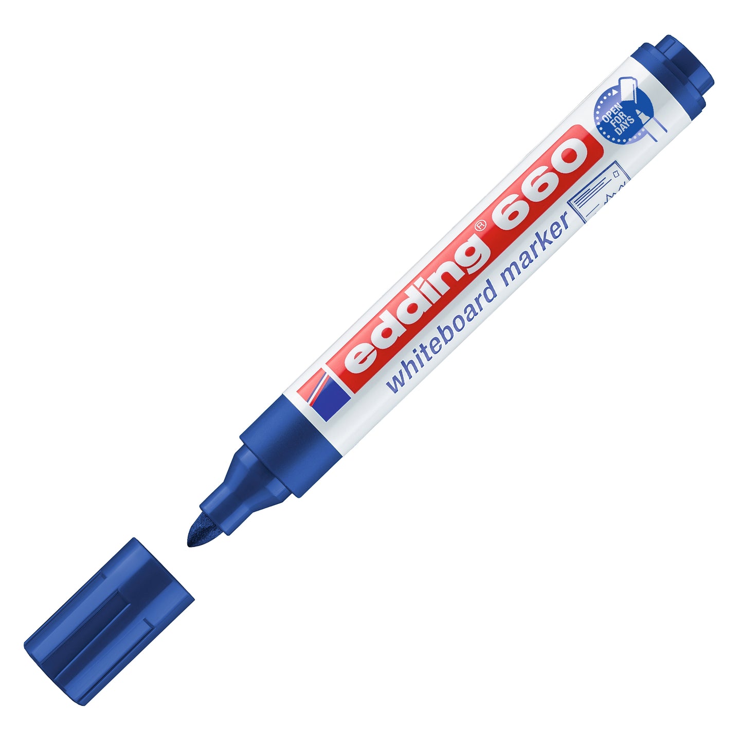 Marcatore per lavagne bianche 660 - punta conica - da 1,5 a 3 mm - blu - Edding