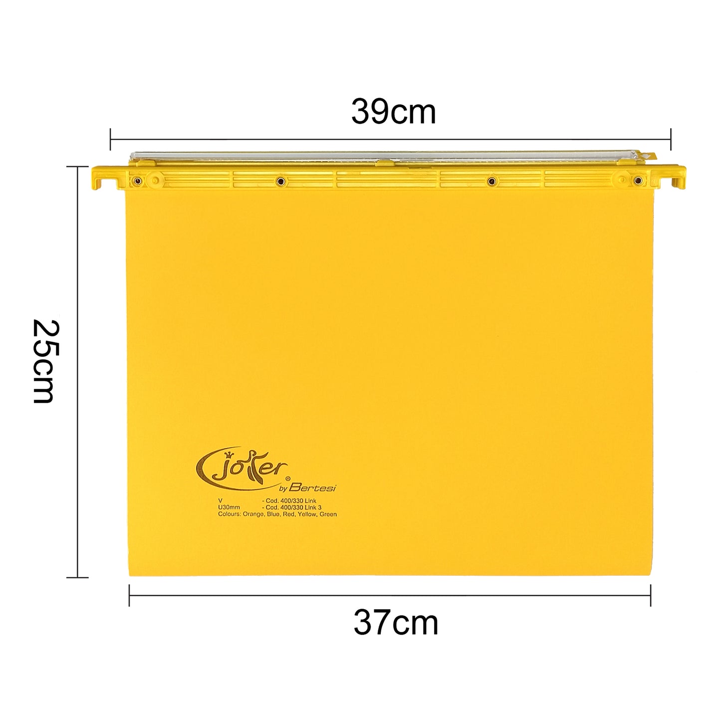 Cartella sospesa Joker - cassetto - interasse 39 cm - fondo U - 37 x 25 cm - giallo - Bertesi