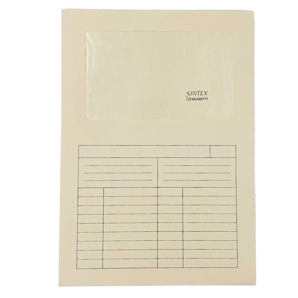 Cartellina a L con finestra Sintex - 120 gr - A4 - avorio - Blasetti - conf. 50 pezzi