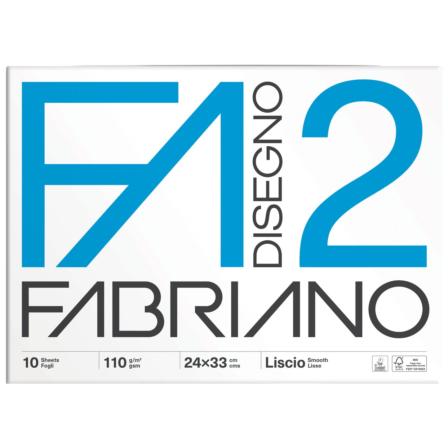 Album F2 - 24 x 33 cm - 10 fogli - 110 gr - liscio - punto metallico - Fabriano
