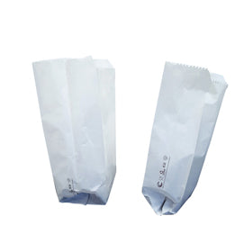 Sacchetti - carta kraft - 15 x 30 cm - soffietti laterali 11 cm - bianco - Favorit - conf. 100 pezzi