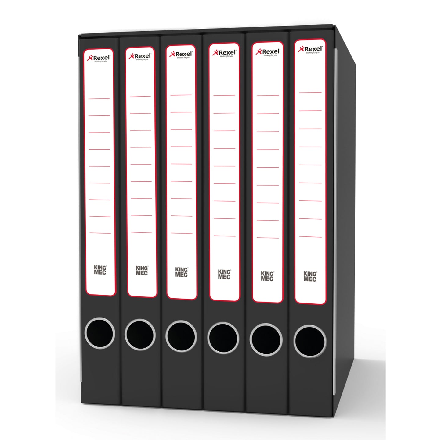 Gruppo registratori Sestetto - 23 x 33 cm - con 6 cartelle 3 lembi - dorso 23 cm - grigio - Rexel