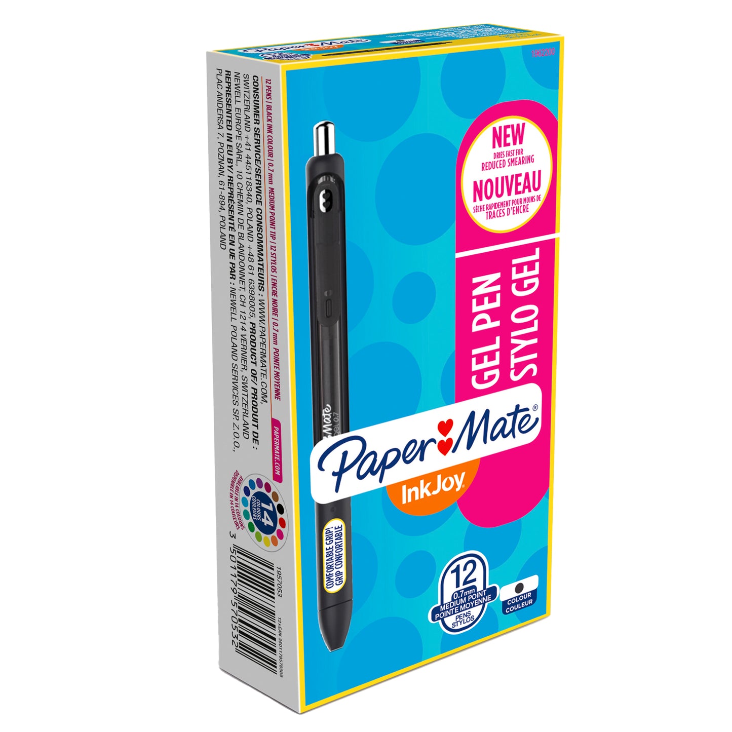Penna a sfera a scatto Inkjoy Gel - punta 0,7mm - nero - Papermate