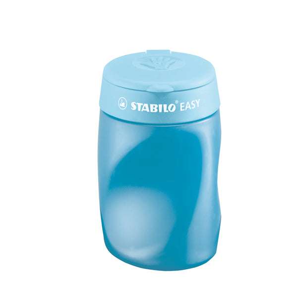 Temperamatite Easy con contenitore - 3 fori  - ergonomico - blu - per destrimani - Stabilo