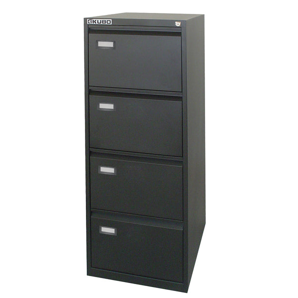 Classificatore Kubo - per cartelle sospese - 4 cassetti - 46 x 62 x 132 cm - nero - Bertesi
