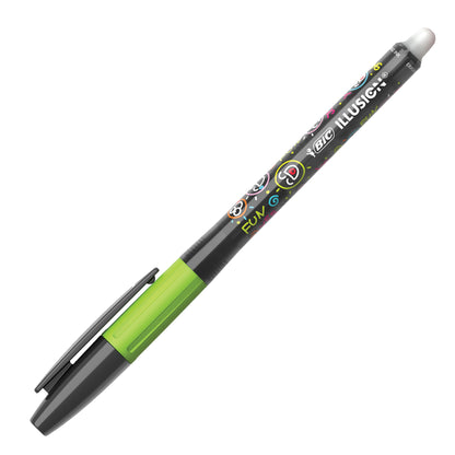 Penna sfera Gelocity Illusion - gel cancellabile - punta 0,7 mm - nero - Bic - conf. 12 pezzi