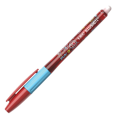 Penna sfera Gelocity Illusion - gel cancellabile - punta 0,7 mm - rosso - Bic - conf. 12 pezzi