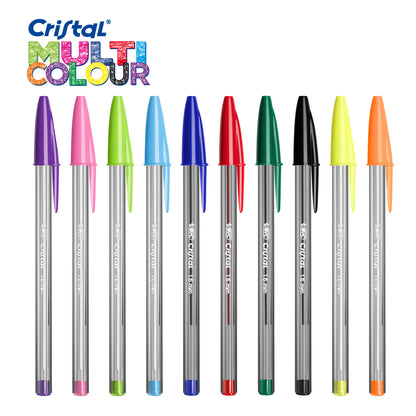 Penna a sfera Cristal Multicolor - punta 1,6mm - 10 colori assortiti  - Bic - conf. 20 pezzi