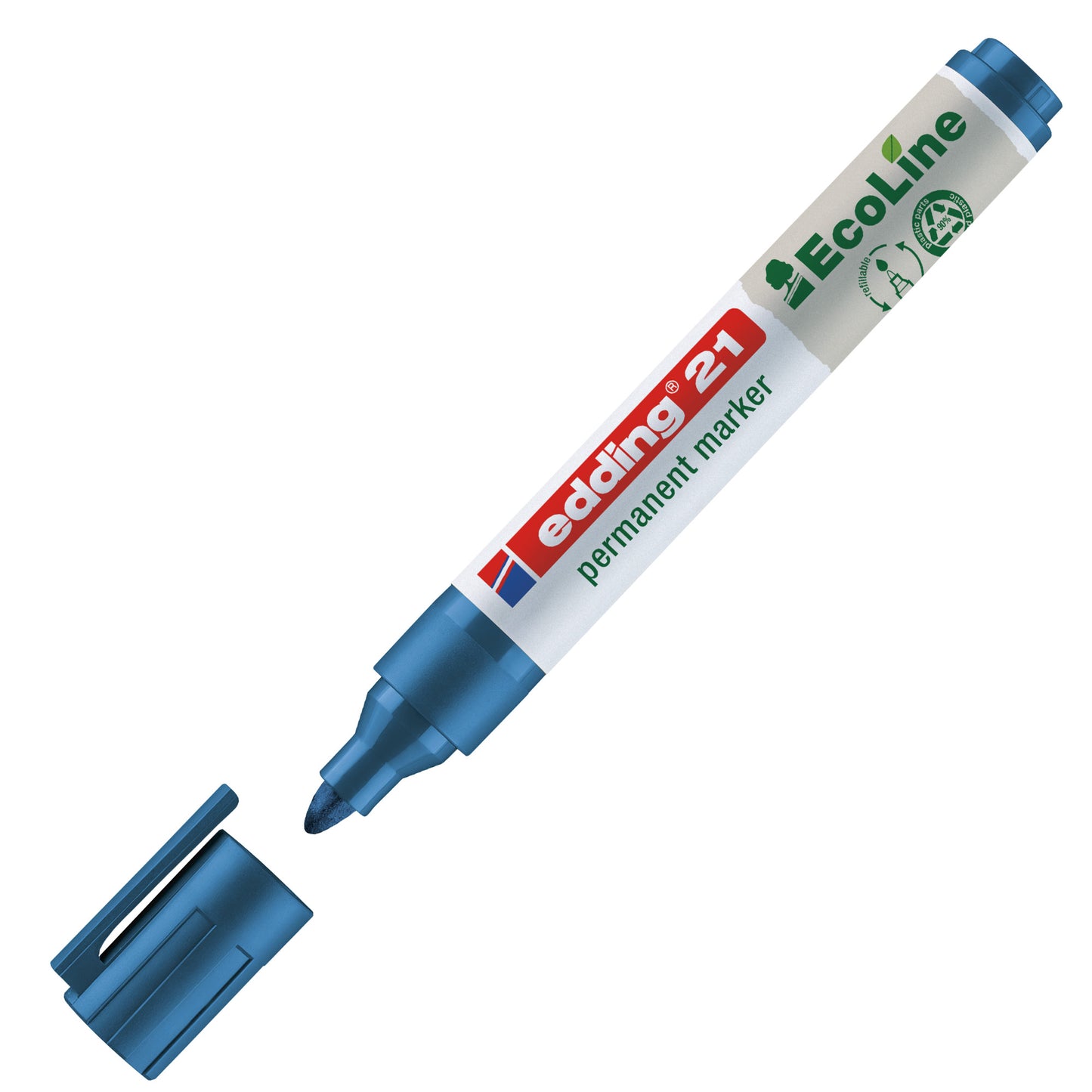Marcatore permanente 21 Ecoline - punta conica - da 1,5 a 3 mm - colori assortiti - Edding - conf. 4 pezzi