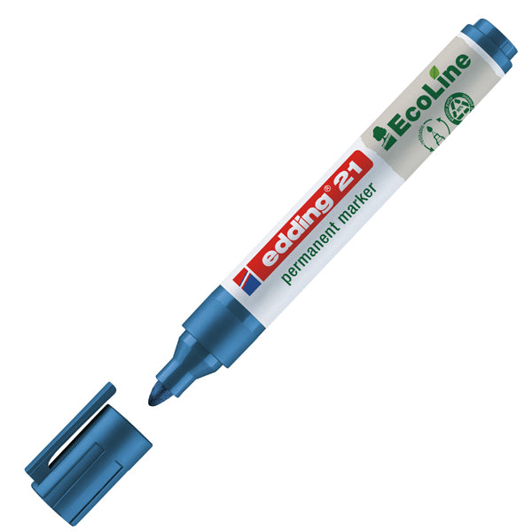 Marcatore permanente 21 Ecoline - punta conica - da 1,5 a 3 mm - colori assortiti - Edding - conf. 4 pezzi
