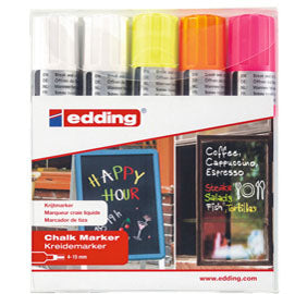 Marcatore a gesso liquido 4090 - punta scalpello - da 4 a 15mm - Edding - astuccio 5 pezzi