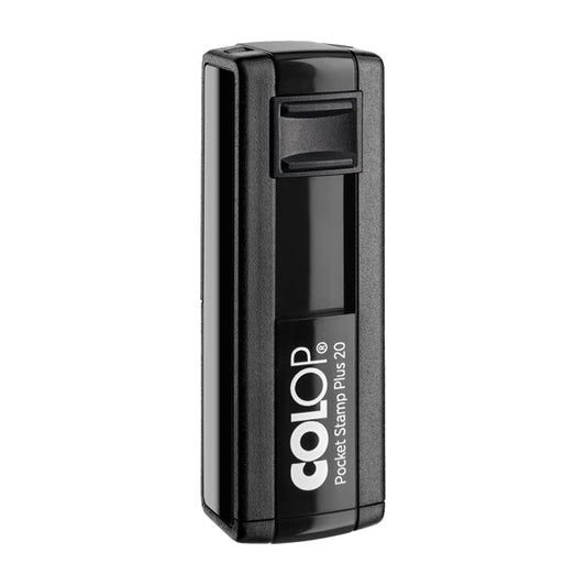 Timbro Pocket Stamp Plus 20 - 14 x 38 mm - 4 righe - autoinchiostrante - nero - Colop