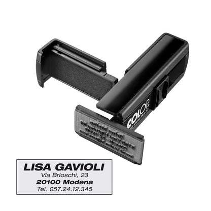Timbro Pocket Stamp Plus 20 - 14 x 38 mm - 4 righe - autoinchiostrante - nero - Colop
