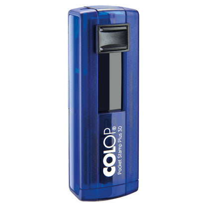 Timbro Pocket Stamp Plus 30 - 18 x 47 mm - 5 righe - autoinchiostrante - blu indaco- Colop