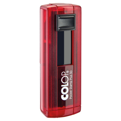 Timbro Pocket Stamp Plus 30 - 18 x 47 mm - 5 righe - autoinchiostrante - rosso rubino - Colop