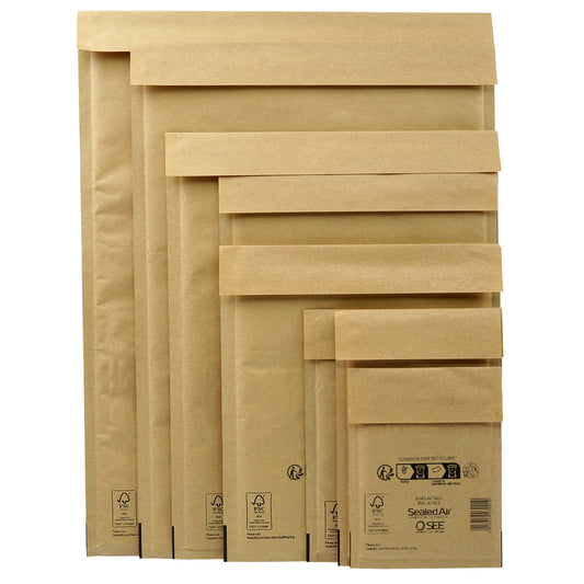Busta imbottita Mail Lite Gold - D (18 x 26 cm) - avana - Sealed Air - conf. risparmio da 100 pezzi