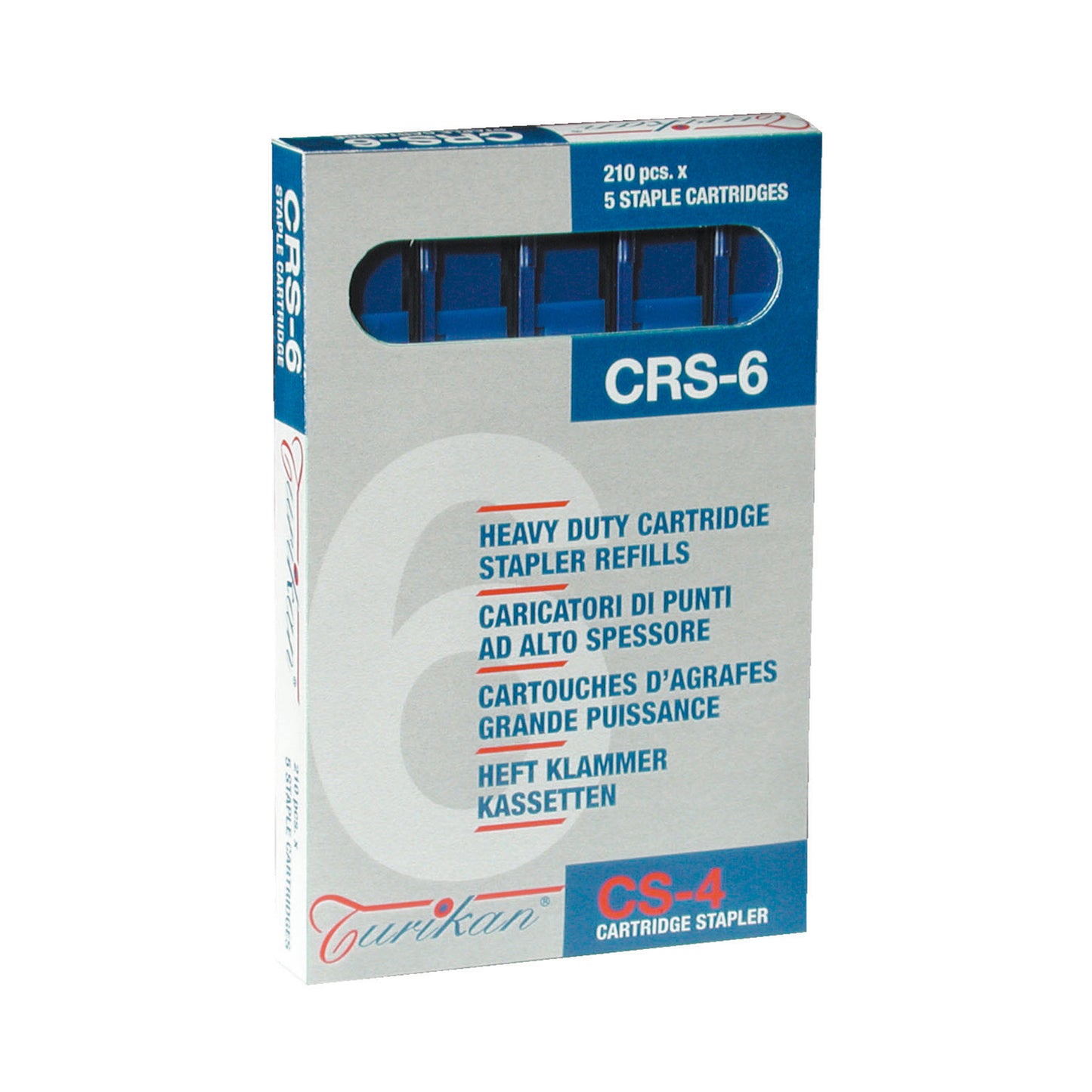 Caricatori CRS6 - 210 punti 6 mm - capacità massima 25 fogli - blu - Iternet - conf. 5 pezzi