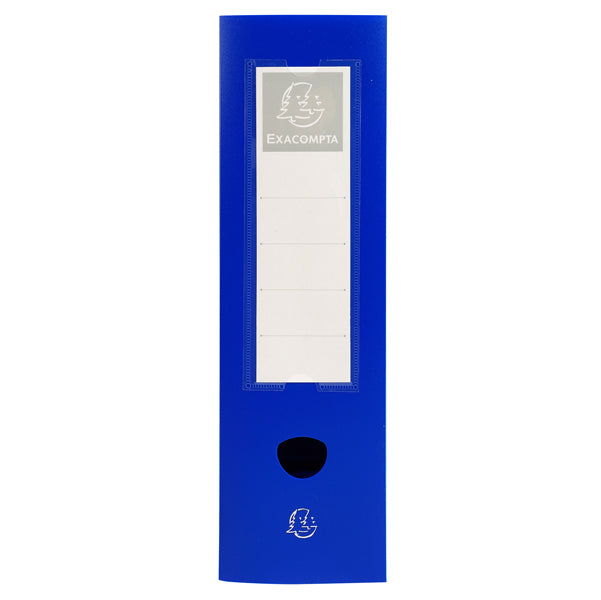 Scatola per archivio box - con bottone - 25 x 33 cm - dorso 6 cm - blu - Exacompta