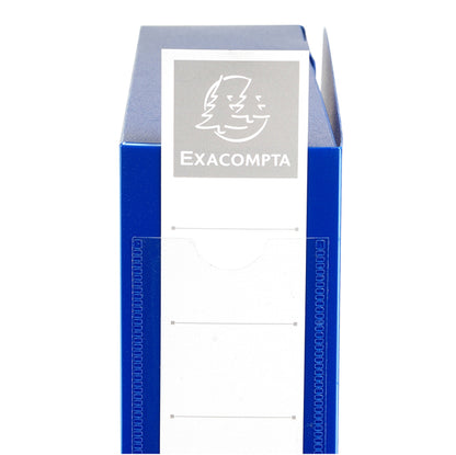 Scatola per archivio box - con bottone - 25 x 33 cm - dorso 6 cm - blu - Exacompta