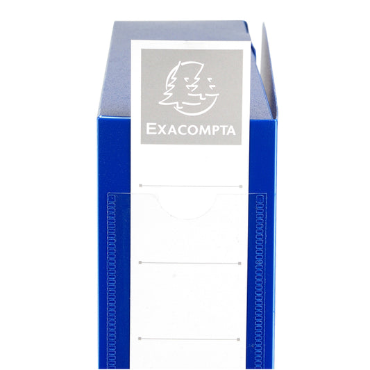 Scatola per archivio box - con bottone - 25 x 33 cm - dorso 6 cm - blu - Exacompta