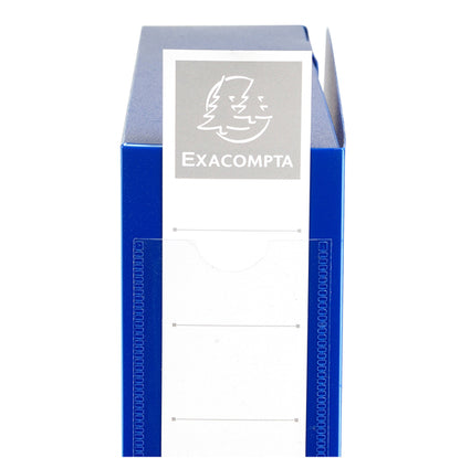 Scatola per archivio box - con bottone - 25 x 33 cm - dorso 6 cm - blu - Exacompta