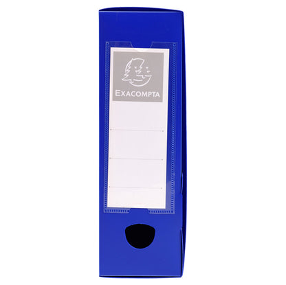 Scatola per archivio box - con bottone - 25 x 33 cm - dorso 8 cm - blu - Exacompta