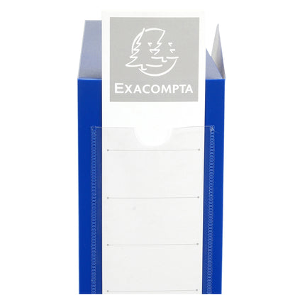 Scatola per archivio box - con bottone - 25 x 33 cm - dorso 8 cm - blu - Exacompta