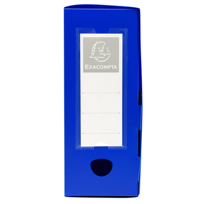 Scatola per archivio box - con bottone - 25 x 33 cm - dorso 10 cm - blu - Exacompta
