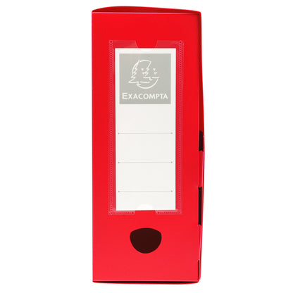 Scatola per archivio box - con bottone - 25 x 33 cm - dorso 10 cm - rosso - Exacompta