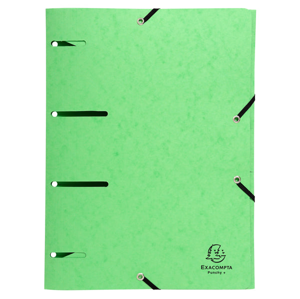 Cartella 3 lembi con elastico angolare - A4 - dorso 0,3 cm - cartoncino lustré - colori assortiti - Exacompta