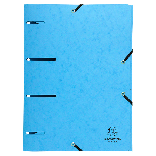 Cartella 3 lembi con elastico angolare - A4 - dorso 0,3 cm - cartoncino lustré - colori assortiti - Exacompta