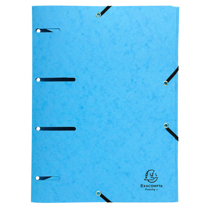 Cartella 3 lembi con elastico angolare - A4 - dorso 0,3 cm - cartoncino lustré - colori assortiti - Exacompta