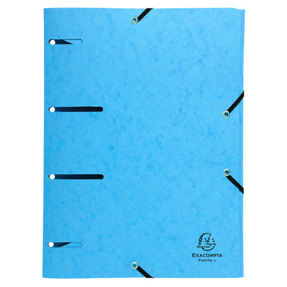 Cartella 3 lembi con elastico angolare - A4 - dorso 0,3 cm - cartoncino lustré - colori assortiti - Exacompta
