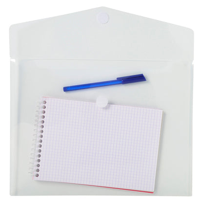 Busta a tasca con chiusura in velcro - PPL - 24 x 32 cm - trasparente - Exacompta