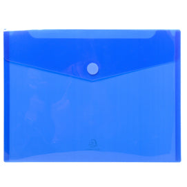 Busta a tasca con chiusura in velcro - PPL - 24 x 32 cm - blu/trasparente - Exacompta