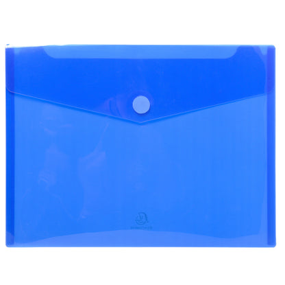 Busta a tasca con chiusura in velcro - PPL - 24 x 32 cm - blu/trasparente - Exacompta
