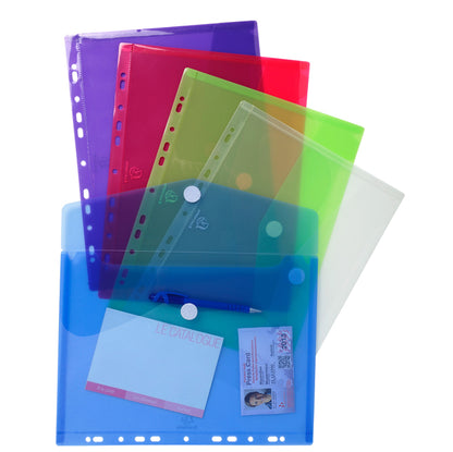 Busta forata con chiusura in velcro - PPL - 24 x 32 cm - colori assortiti - Exacompta