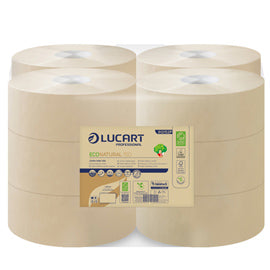 Carta igienica EcoNatural Mini Jumbo - 9,1 cm x 150 mt - 15,5 gr - diametro 18 cm - Lucart