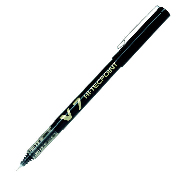 Roller con cappuccio Hi Tecpoint V7  - punta 0,7mm - nero  - Pilot - conf. 16 + 4 pezzi