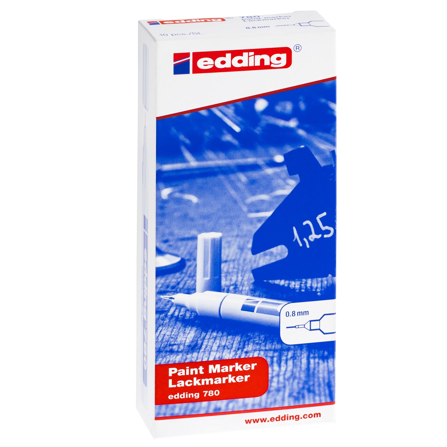 Marcatore permanente a vernice 780 - punta tonda extra fine - 0,8 mm - blu  - Edding