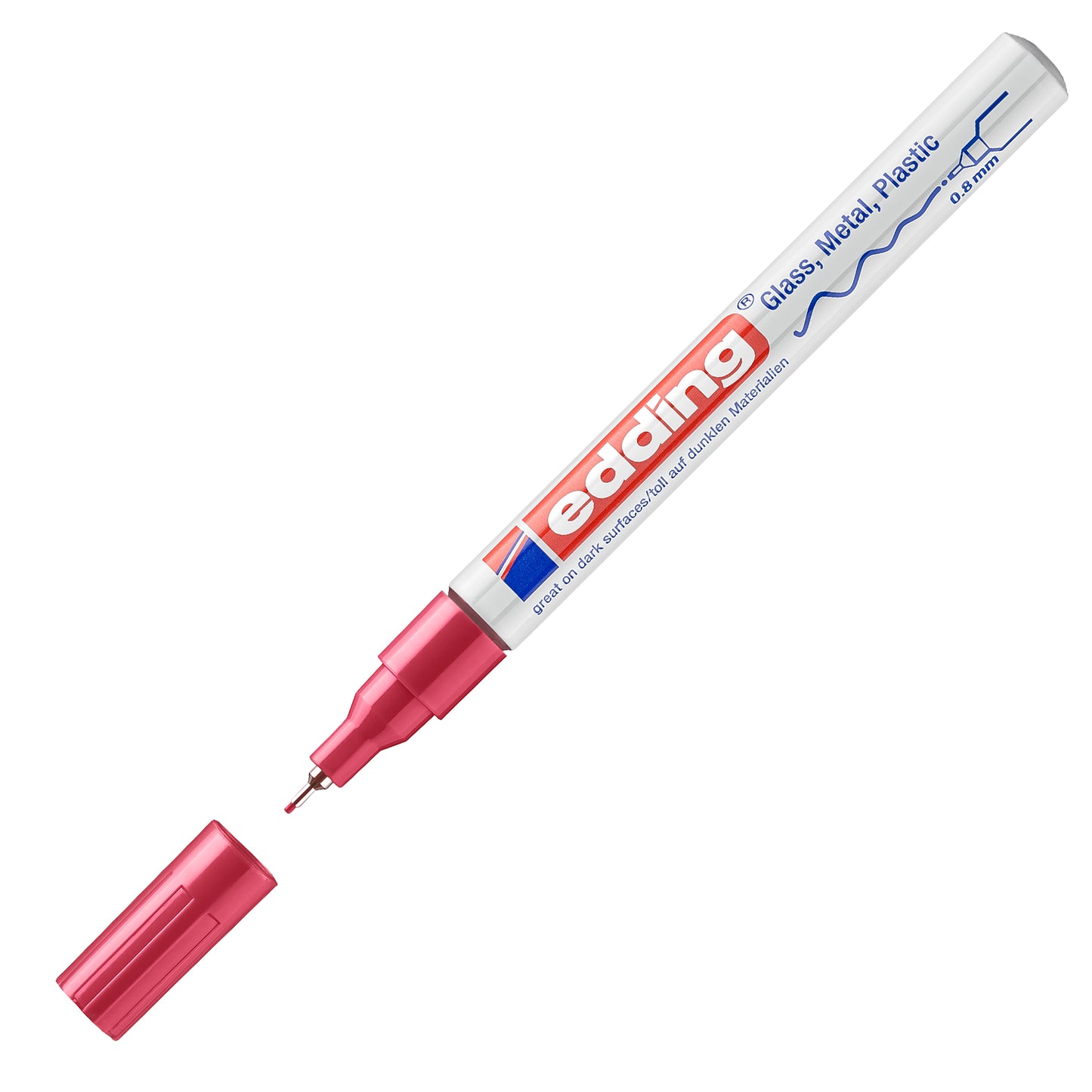 Marcatore permanente a vernice 780 - punta tonda extra fine - 0,8 mm - rosso  - Edding