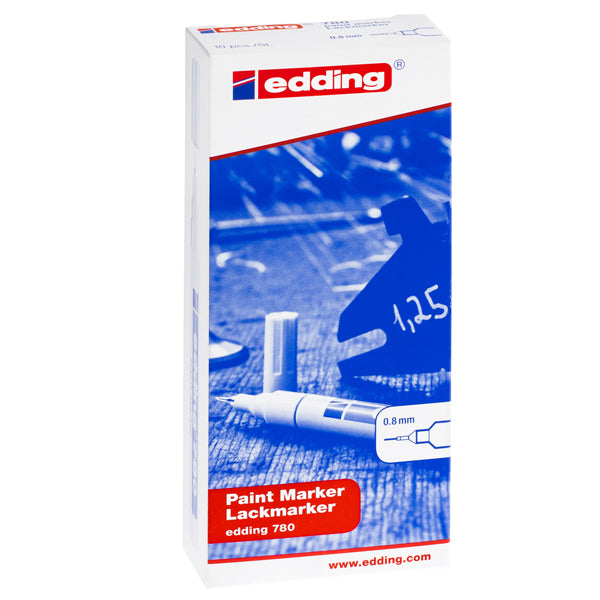 Marcatore permanente a vernice 780 - punta tonda extra fine - 0,8 mm - rosso  - Edding