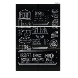 Lavagna da parete XXL - 40 x 40 cm - nero - Securit - set 6 pezzi affiancabili