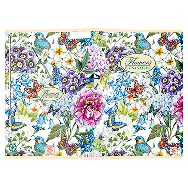 Maxiquaderno Nature Flowers - A4 - 1 rigo - 42 fogli - 80 gr - Pigna