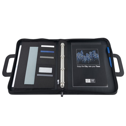 Cartella portablocco - con manici - nero/grigio - 28,5x36cm - City Time