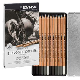 Matite Rembrandt Polycolor - 3,7 mm - colori assortiti - Lyra - astuccio metallo 12 pezzi