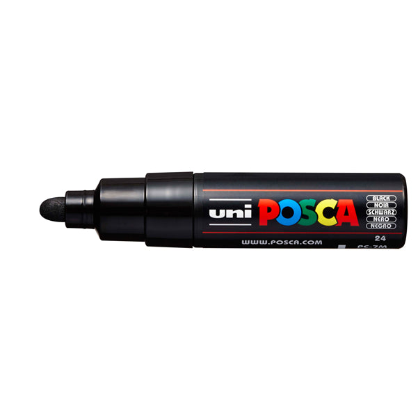 Marcatore a base d'acqua Uni Posca  PC7M - punta tonda large 4,5 mm-5,5mm - nero - Uni mitsubishi